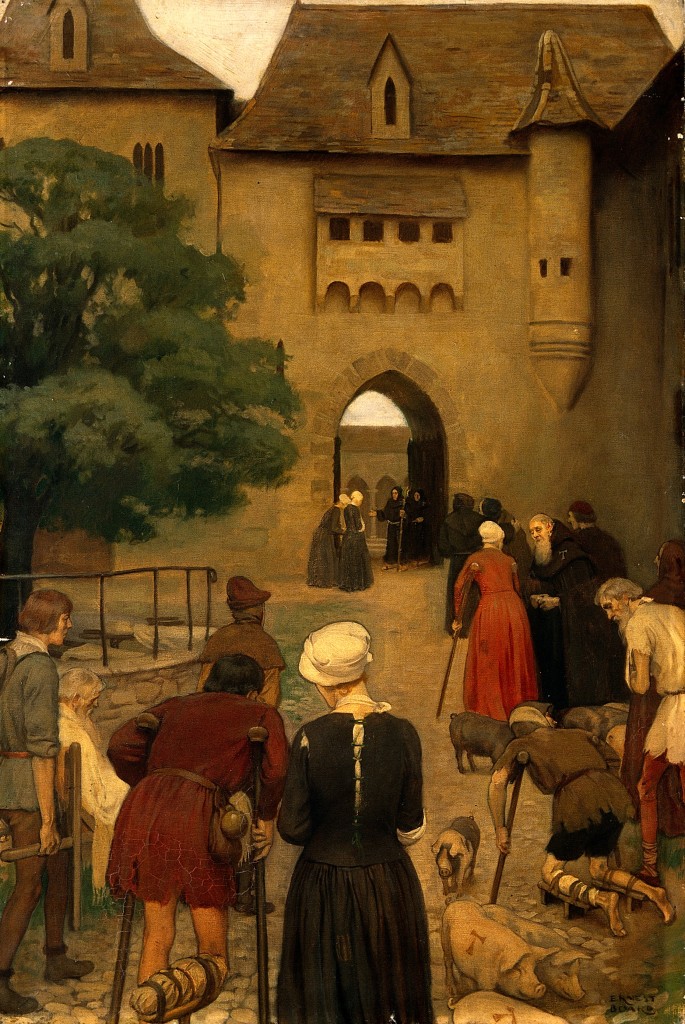 Pilgrims seek cures at The Abbaye of Saint Antoine, the Sologne, France. Open source: Wellcome Library, London. Wellcome